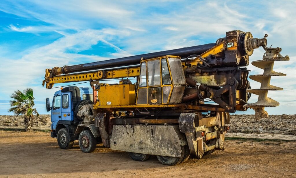 borehole drilling in hilly terrain