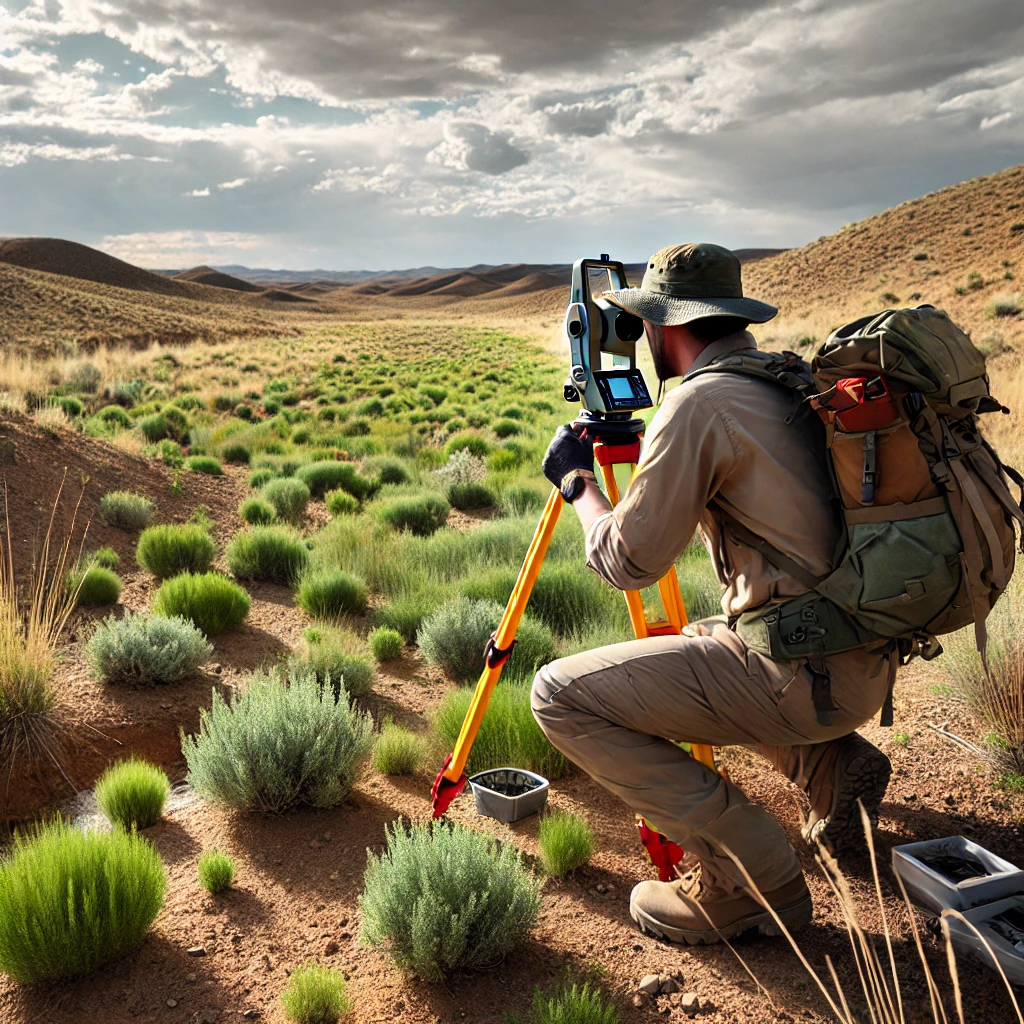 man surveying