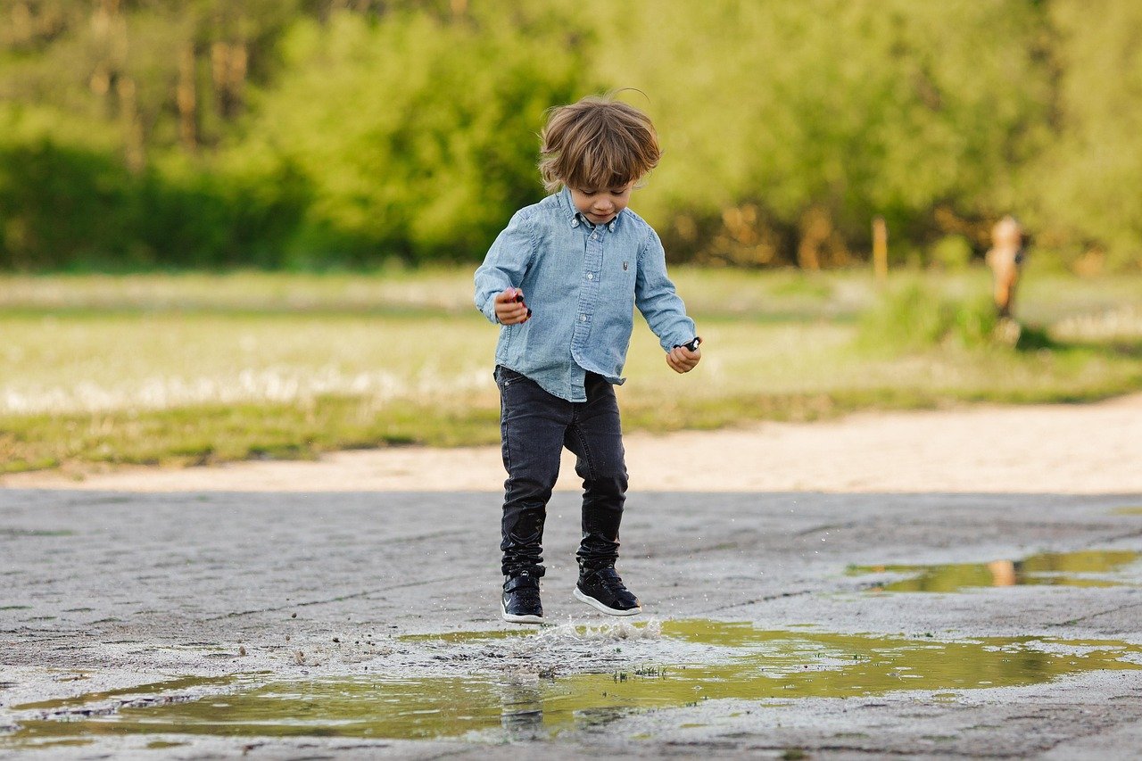 Child drinking water safely