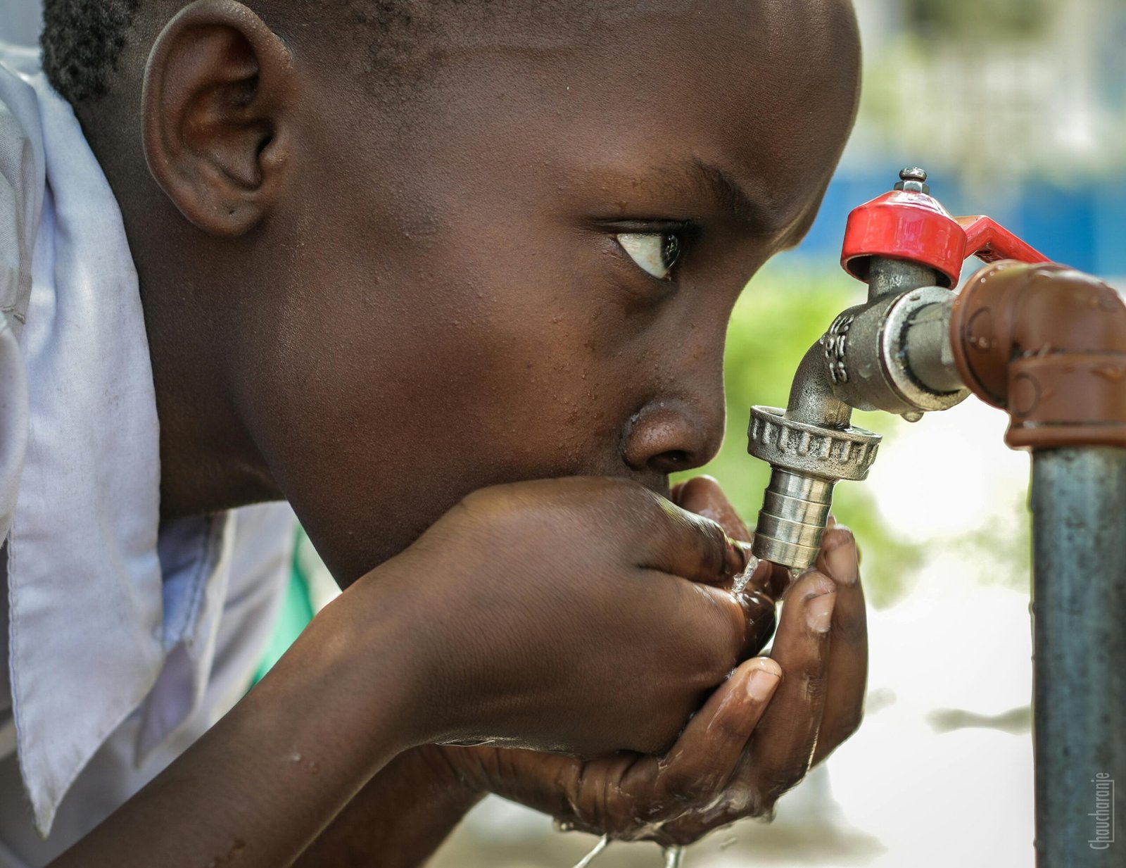 Rural community accessing clean water