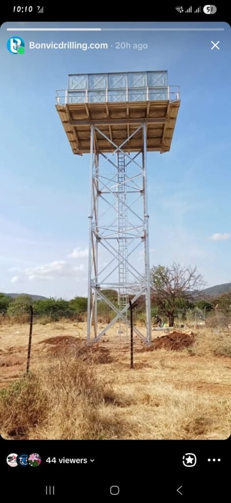 borehole water tower in machakos county