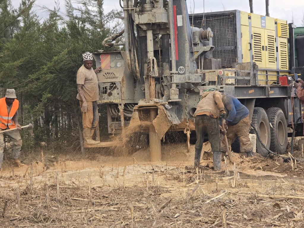 Bonvic Drilling crew carrying out work on a borehole in Kenya