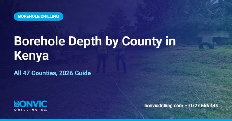 Borehole depth by county in Kenya, all 47 counties