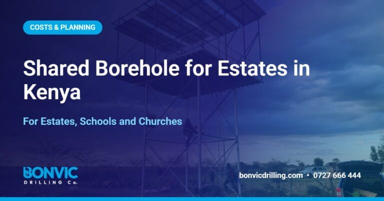 Shared borehole for estates, schools and churches in Kenya