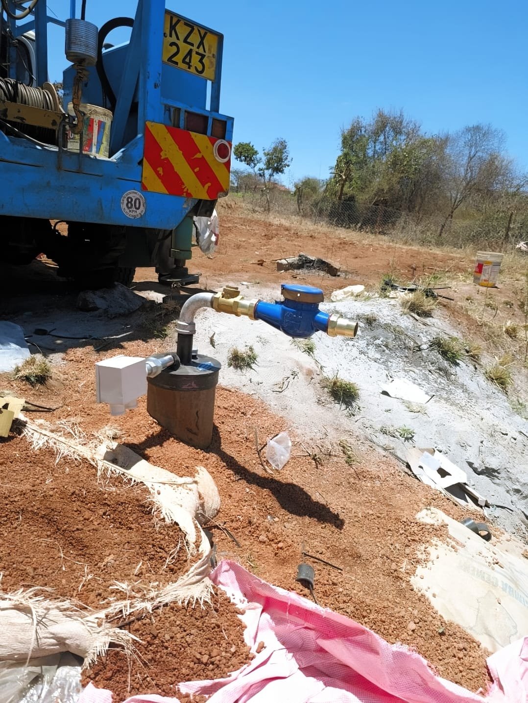 Hydrogeological survey in Kenya measuring water table depth on land before purchase